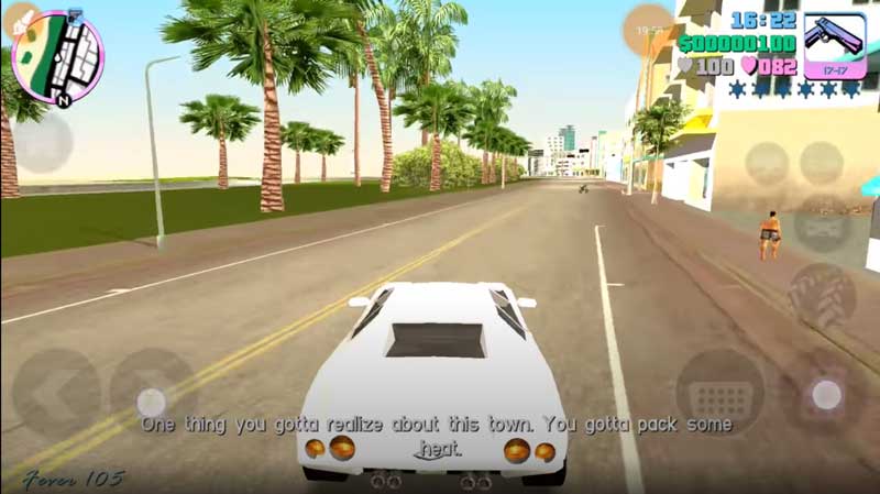Giao diện game GTA Vice City trên Android